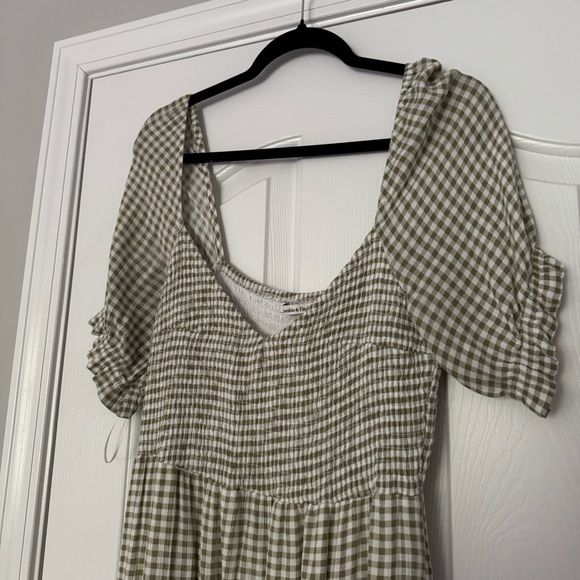Abercrombie & Fitch Green Checkered Midi Dress - Picture 3 of 4